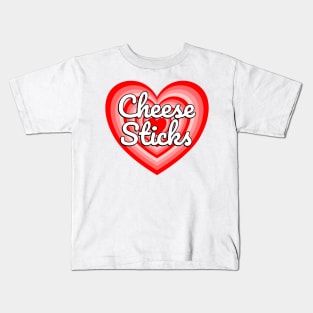 I Love Cheese Sticks Heart Funny Mozzarella Cheese Lover Meme Kids T-Shirt